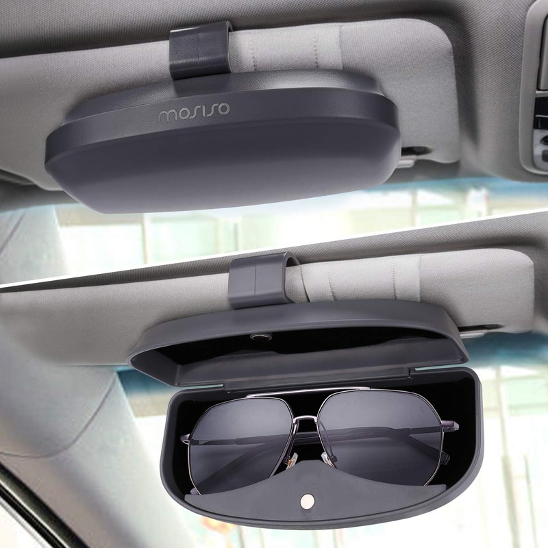 MOSISO Car Visor Sunglasses Case, Universal Automotive ABS Eyeglasses Holder