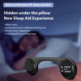 Walmeck Bone Conduction Sleep Speaker Wireless Mini Portable White Noise Machine Under Pillow Speaker Improve Sleep Travel Music Box for Side Sleepers (Black)