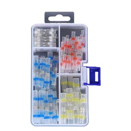 ALLVD 100PCS 5 Sizes Waterproof Crimp Sleeve Heat Shrink Solder Sleeve Wire Connectors Terminals for Automobiles, Motorcycles, Machinery and Other Industrial Applications Waterproof Insulation Coated