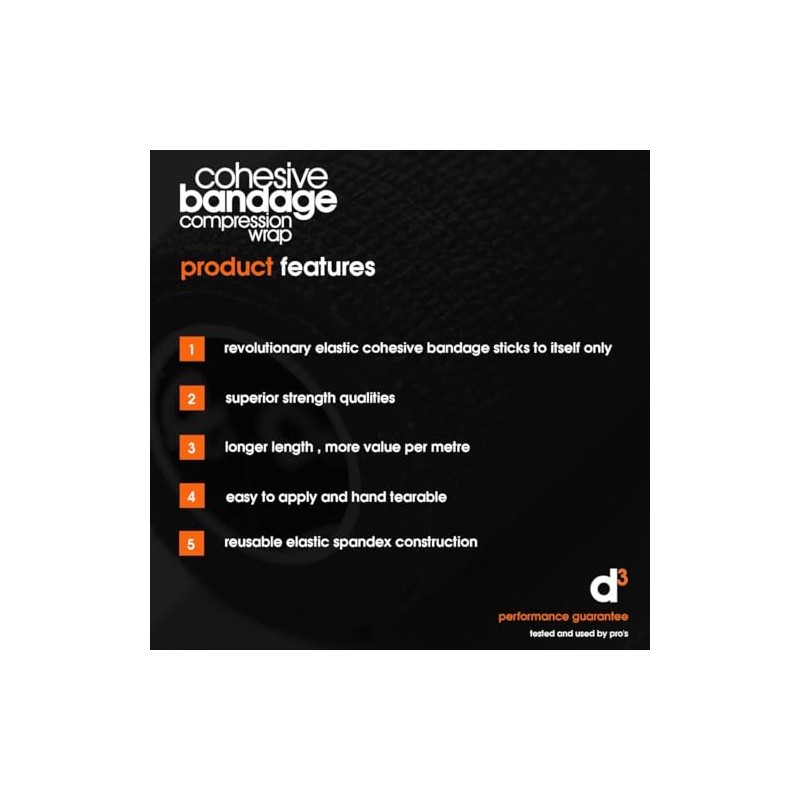 d3 Cohesive Bandage Sky Blue 75mm x 5m (1 Roll)