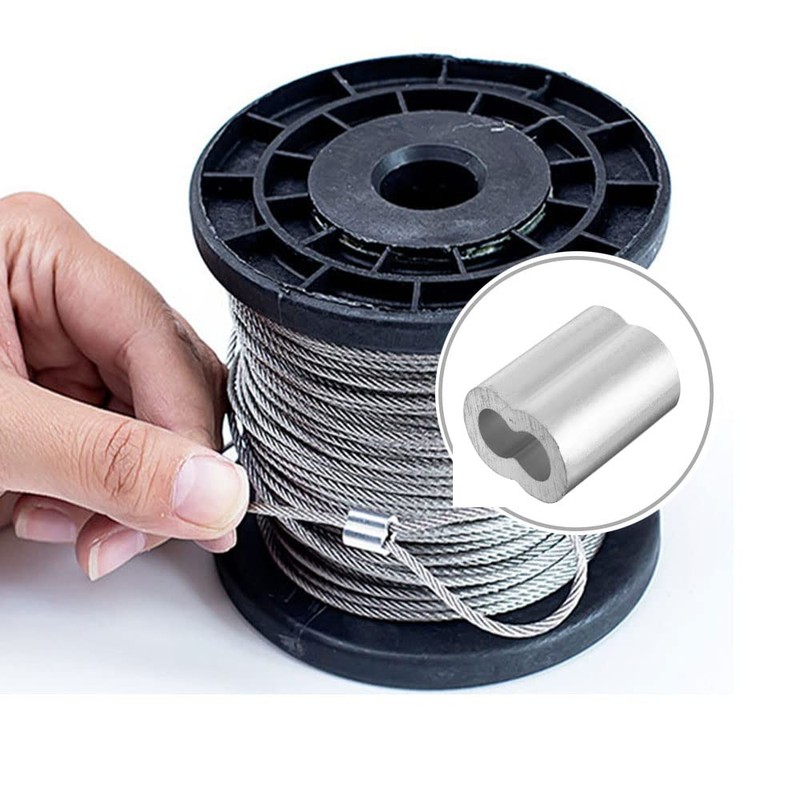 120pcs Wire Rope Aluminum Sleeve for 3/32 Diameter Wire Rope