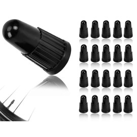 Lhbwhiz Pack of 20 Bicycle Valve Caps, Plastic Bicycle Tyre Valve Covers, French Tyre Valve, Bicycle Valve Caps, Air Valve Caps, Dust Caps, for Road Bike, Mountain Bike (Black)