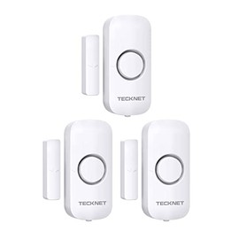 TECKNET Door Alarm Sensor, Mini Window Alarm Sensors, Door Sensor Alarm for Home Security Systems with Quick Loud 100dB Ring Alarm, Wireless Burglar Alarms for House, Shop, Office, Garage (3 PCS)