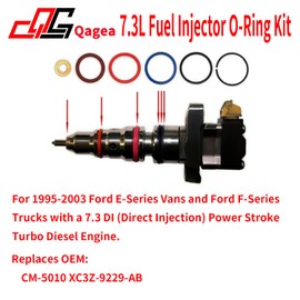 Qagea Kit de junta tórica de inyector de combustible de 7.3 L para camionetas Ford Serie E y Ford Serie F 1995-2003 con inyectores diésel de 7.3 L, sustituye a CM-5010 XC3Z-9229-AB (juego de 8)