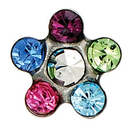 Studex Sensitive Regular Rainbow Crystal Daisy Silver Coloured Stainless Steel Stud Earrings 5mm Setting
