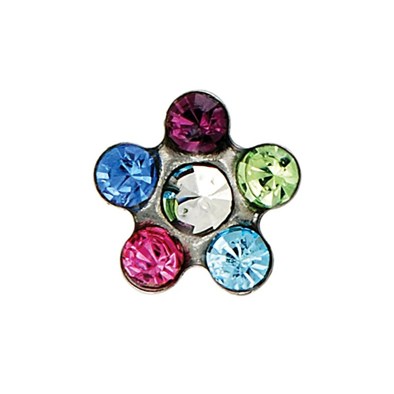 Studex Sensitive Regular Rainbow Crystal Daisy Silver Coloured Stainless Steel