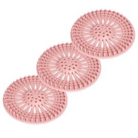 5.12 inch Bathtub Sink Strainer, Shower Drain Covers Hair Catcher, Strainer Plug Trap Filter, Bathtub Sink Waster Stopper, Pack of 3, Pink