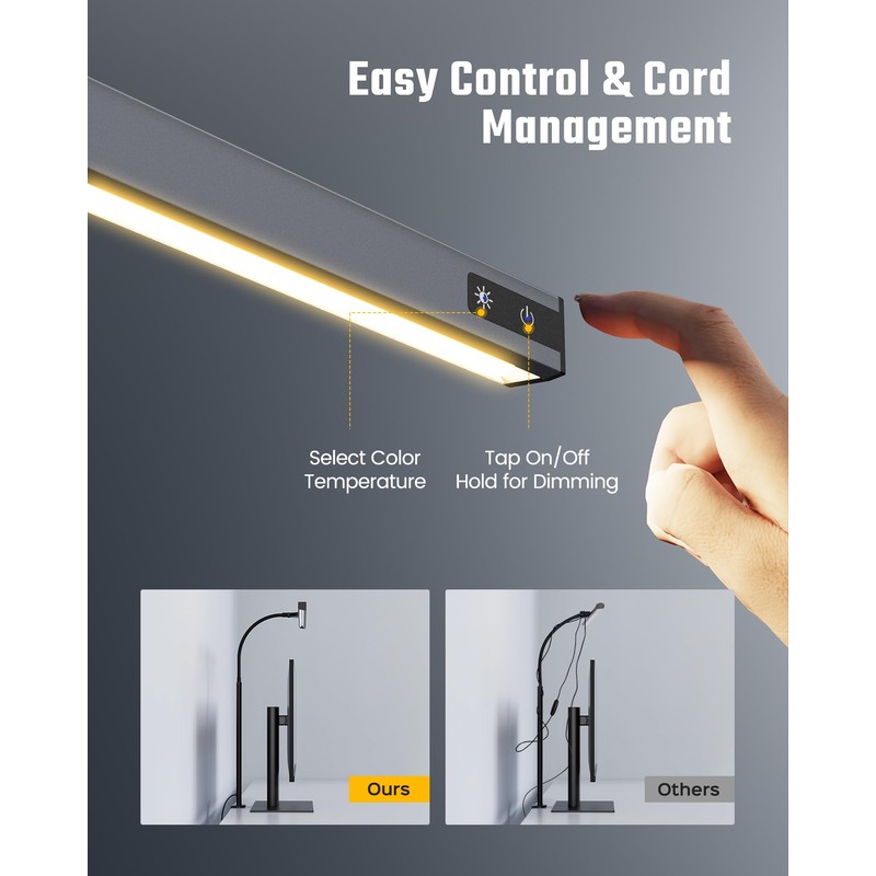 SUPERDANNY LED Desk Lamp for Office Home, Eye-Caring Desk Light