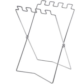 Roshtia 2 Pieces Portable Trash Bag Holder, Foldable Iron Wire Frame Trash Rack 1-12 Gallon Garbage Trash Bag Stand Iron Wire Folding Shelf for Camping BBQ Picnic Kitchen Leaves Yard Laundry and Trash