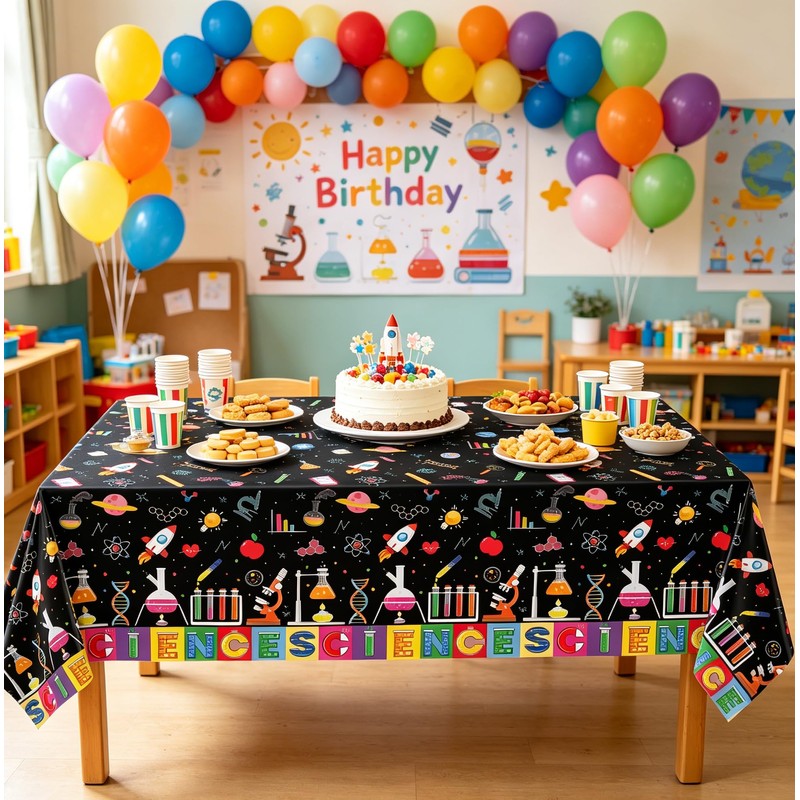 4Pack Scientist Theme Birthday Tablecloth Theme Birthday Party Supplies Mad