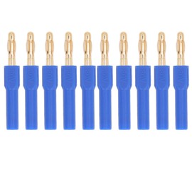 10Pcs Banana Plug 4.0mm Male to 2mm Female Connector 30V AC 60V DC 32A for Testing Blue