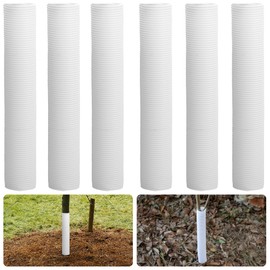 6pcs Corrugated Tree Guards,PP Tree Trunk Protectors,Tree Bark Protector Tube Wraps to Protect Saplings Plants from Deer Rabbit Cats Rodents Mowers (6pcs)
