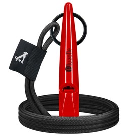 bluzelle Recall 5800 Professional Dog Whistle with Strap for Dog Training, Whistle Made of BPA-Free Plastic, Adjustable Polyester Neck Strap, Standardised Frequency 5800 Hz, Dog Recall, Colour: Red