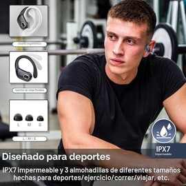 Auriculares inalámbricos Bluetooth 5.4 de 75 horas para deporte, auriculares Bluetooth 2025 estéreo con graves profundos sobre la oreja con ganchos pa