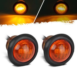 Partsam 2pcs 3/4" Mini Amber LED Marker Clearance Turn Signal Air Dam Light, 3 Wires, 12V