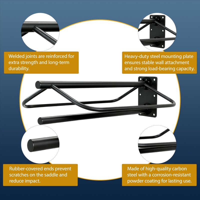 Hongshifu Heavy Duty Saddle Rack Wall Mount, Metal Horse Saddle