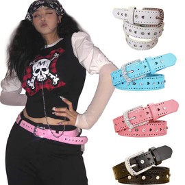 1 PCS Hollow Love Rhinestone Belt Y2K Belt Hip Hop Belt Korean Belt Bling Belt Jeans Skirt Belt 105 * 2.2 cm/41.3 * 0.9 in (Black)
