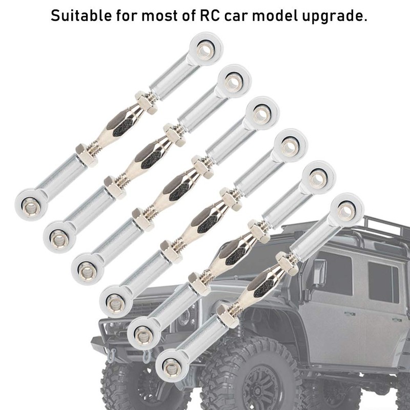 RC Pull Rod, 6Pcs Adjustable Servo Links Tie Rod Aluminum
