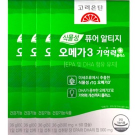 Goryeo Eundan Korea Eundan Pure Altige rTG DHA Omega3 Memory Plus 600mg 60 capsules 4 boxes / 고려은단 퓨어 알티지 rTG DHA 오메가3 기억력 플러스 600mg 60캡슐 4박스