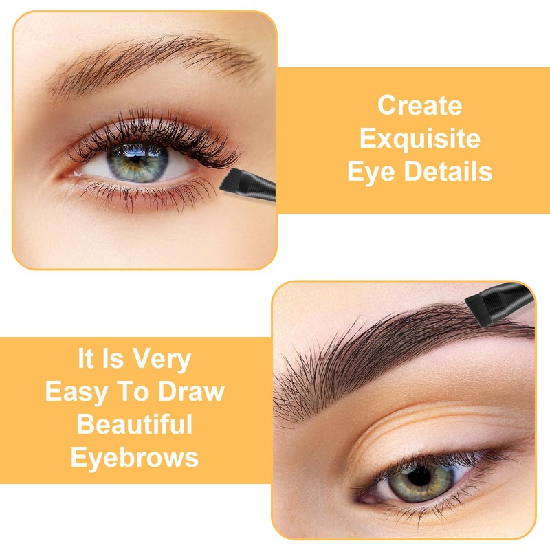 20 Pcs Angled Eyebrow Eyeliner Brush Eyebrow Brush Flat Eyebrows