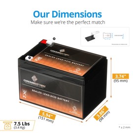 Chrome Battery 12V 12AH Maintenance-Free Battery for Alarm Systems, Scooters, Toys, Emergency Lights, and More - Nut and Bolt (T3) Terminal 4 Pack