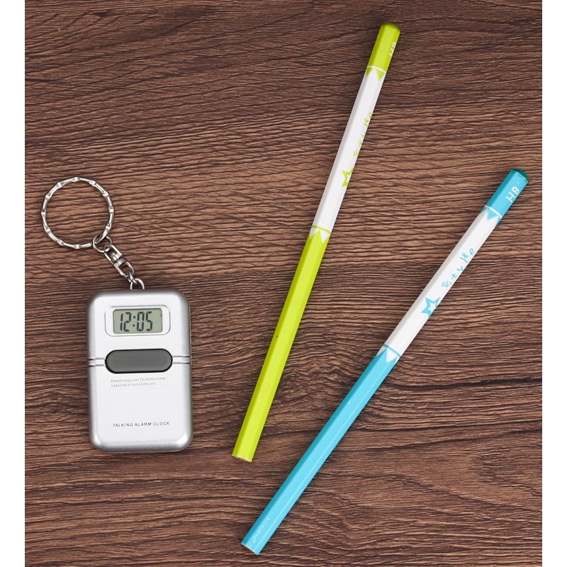 Cirbic Talking Clock Keychain with LCD screen - clear American