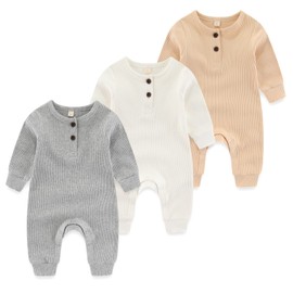 Baby Boys Onesies Pajamas Cotton infant Romper Footless Jumpsuit, 0-3 Months