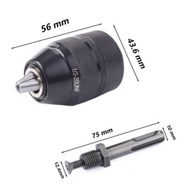 Moyata 2-13 mm Drill Chuck Adapter, Keyless Drill Chuck, 3 Jaw Chuck, Quick Change Conversion, Drill Chuck Quick Release with SDS Plus Adapter, Cordless Angle Drill, Electric Hand Tools Accessories