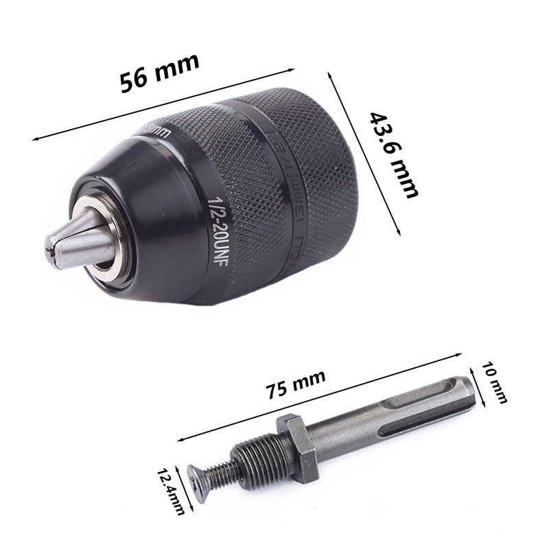 Moyata 2-13 mm Drill Chuck Adapter, Keyless Drill Chuck, 3