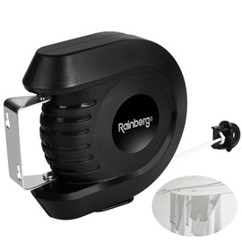 Rainberg Retractable Clothes Line, 15m/30m Washing Line, Wall-Mounted, PVC-Coated, Indoor/Outdoor (Single Line(15m))