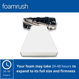 FoamRush 5" x 28" x 74" High Density Foam RV Mattress Replacement, Firm, Pressure Relief Support, Travel Camper Trailer Truck, Made in USA, CertiPUR-US Certified, Cover Not Included