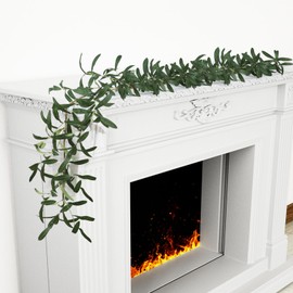 Lokeisna 6FT Olive Vine Garland with Fairy Lights：Artificial Greenery Garland, Bendable Branches for Home Decor, Indoor/Outdoor Wedding, Party Decoration