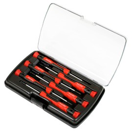 Sealey Premier Precision Screwdriver Set, 6pc, Slotted and Phillips - AK97324, Red