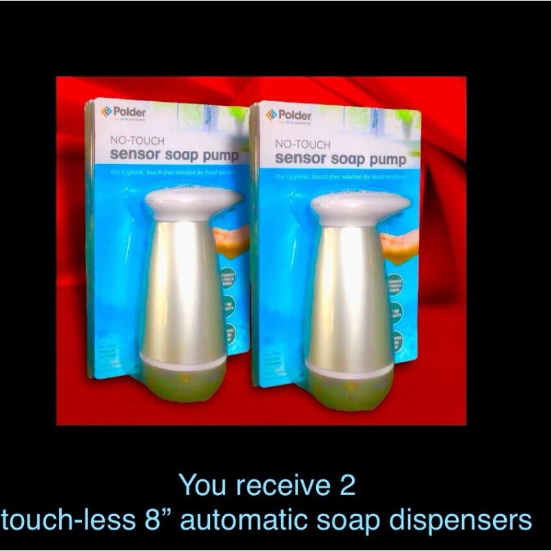 Polder 2 PACK No-Touch Sensor Soap Pump Dispenser:Auto