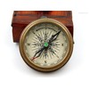 KHUMYAYAD Antique Brass Pocket Compass Handcrafted Full Functional with Leather