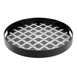 Olympia Kristallon PC Round Non Slip Tray with Handles - 355mm 14"