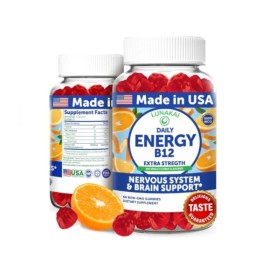 Lunakai Energy Gummies Vitamin B12 Supplement Vegan Natural Methyl B12 3000 mcg