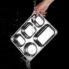 2 Pack Stainless Steel Snack Containers with Lids, Rectangular Divided