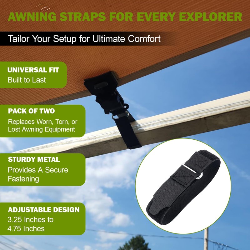 Txdiyifu Rv Awning Arm Safety Strap 2" X 16" Pull