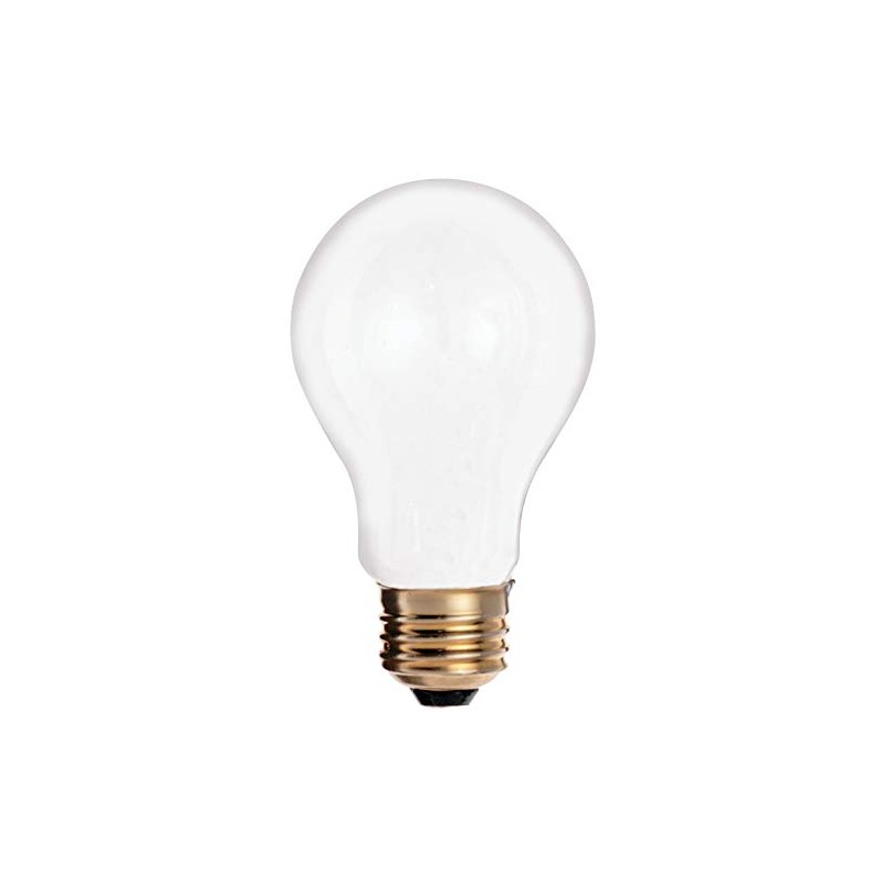 Satco S3950 25W A19 Incandescent Bulb, Frosted, E26 Base, 2