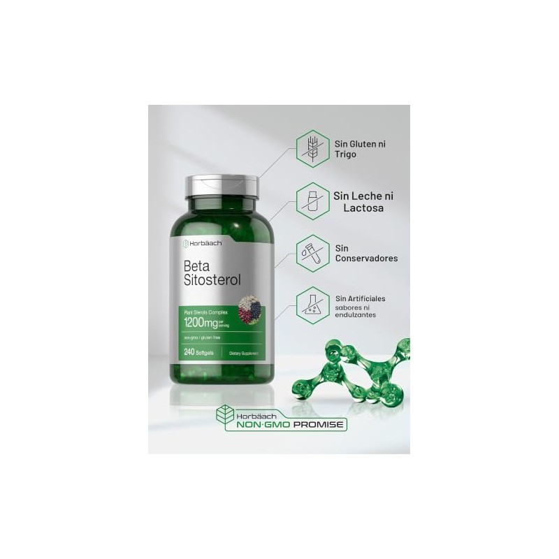 Horb Ach Beta Sitosterol 1200mg 240 Cápsulas Blandas Suplemento Esteroles