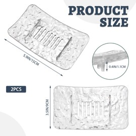 Diakey 2 Pack Soap Dish with Drainage, Modern Luxury Bar Soap Holder Dishes Tray Box for Shower Bathroom Sink Kitchen Toilet, Clear