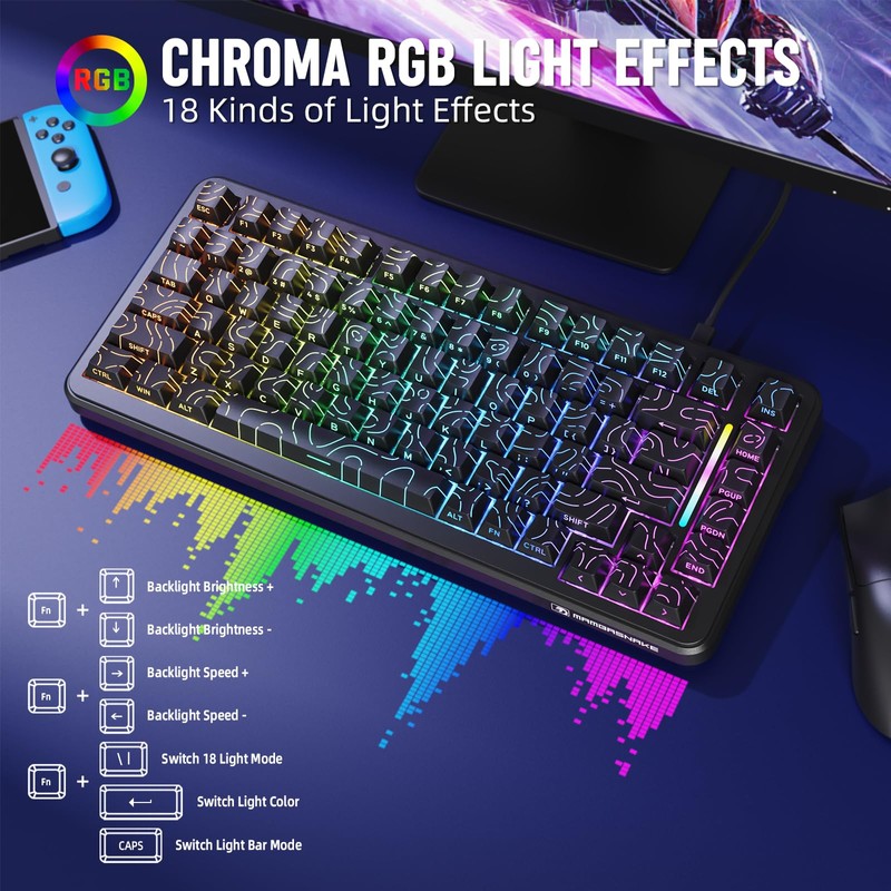 MAMBASNAKE M82 HE Hall Effect Keyboard, 8Khz Polling 0.01mm Adjustable