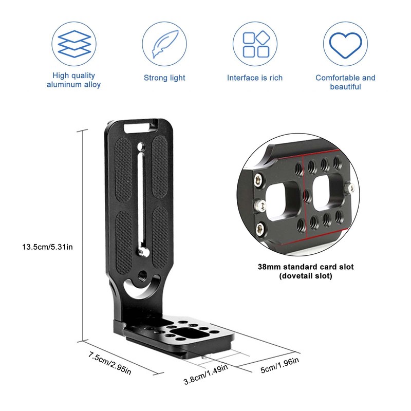 Aicharynic L-Bracket Quick Release Plate L-shaped Bracket Vertical Universal DSLR