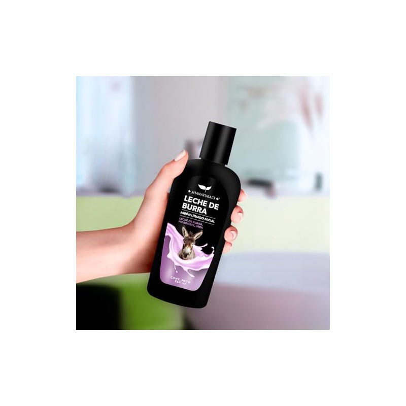 Shanatural's Jabón Líquido Facial Leche de Burra, Hidratación Intensa, Limpieza