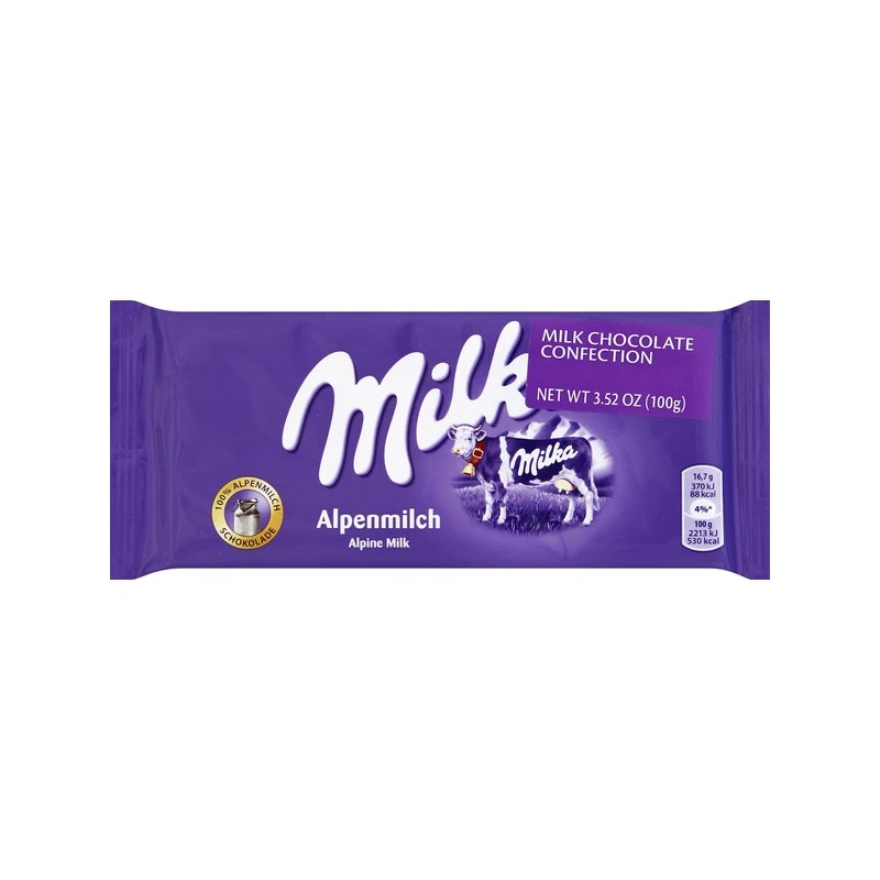 Milka Milk Chocolate Confection, Alpenmilch 3.52 oz 5 Pack Free