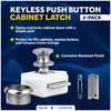 Five Oceans 2-Pack Polished Stainless Steel Keyless Push Button Latch,
