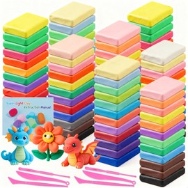 Yimomoyi Air Dry Clay, 96Pcs 48 Colors Modelling Clay Kit for Kid, Air Dry Clay for Kids, Ultra Light Non-Toxic Air Drying Clay, with Tools & Guidebook, Arts and Crafts Kits for Kids Boys Girls Toys