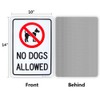 No Dogs Allowed Sign, 10"x 14" .04" Aluminum Sign Rust