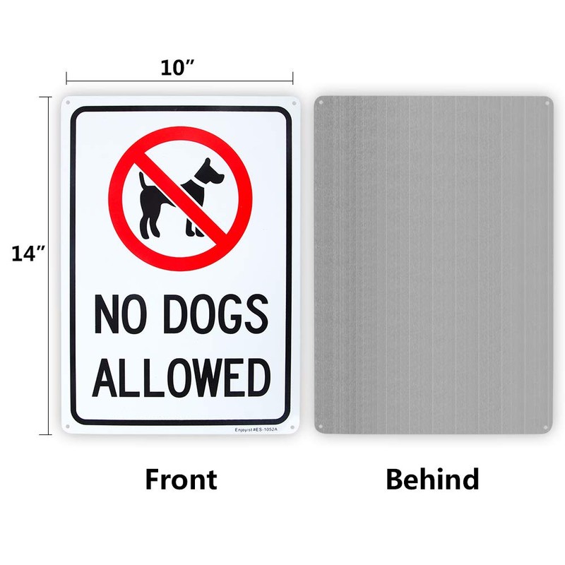 No Dogs Allowed Sign, 10"x 14" .04" Aluminum Sign Rust